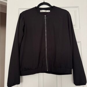 Black Bomber Jacket with zipper